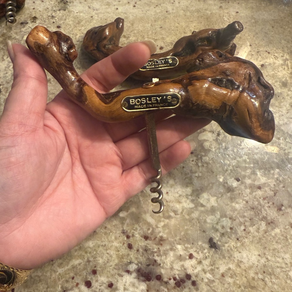 Vintage Wine Openers - Vine Wood Corkscrews (Lot of 2) Burlwood - Picture 2 of 2